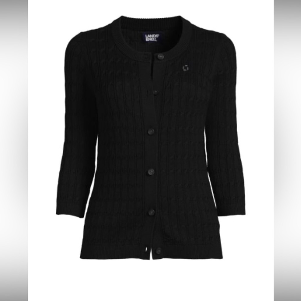 Chase Three Quarter Sleeve Cable Cardigan Sweater